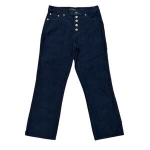 Lucky Brand Bridgette Cropped Flare Jeans Size 6/28 Navy‎ Blue Corduroy Pants